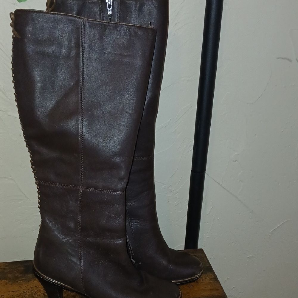 Sofft Dark Brown Heeled Boots